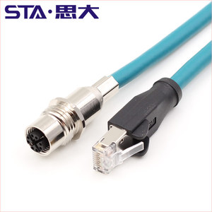 M12 8Pin để RJ45 B D x Mã cáp Ethernet IP67 máy ảnh tín hiệu truyền dữ liệu M12 Thông tư nối - Product Image 4