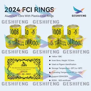 Groothandel 2024 Nieuwe FCI Duivenraces Producten Japan Fabrieksprijs 8mm Renring voor Duiven in Kleurrijke Duivenringen met Vlag - Product Image 2