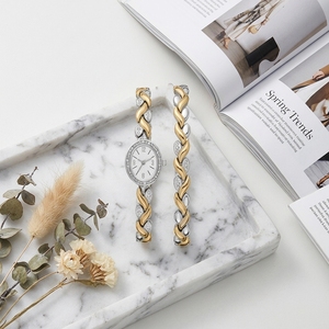 <span class=keywords><strong>Montre</strong></span>-bracelet de <span class=keywords><strong>luxe</strong></span> pour <span class=keywords><strong>femme</strong></span>, design élégant, en acier inoxydable et cuir, mouvement à quartz, <span class=keywords><strong>bicolore</strong></span>, étanche, avec bracelet assorti - Product Image 2