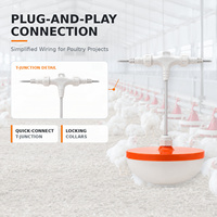 Lampu LED Unggas 48V DC Konektor Cepat IP67 Tahan Air Dapat Diredupkan Umur Panjang 50000 Jam Plug and Play Penerangan Kandang Unggas