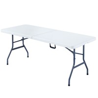 Tables pliantes en plastique modernes, portables, blanches, rectangulaires, pour banquets, traiteur, salle à manger, camping, événements, hôtels, vente en gros