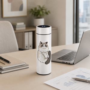 Gourde isotherme en acier inoxydable personnalisable avec motif animal, couvercle à affichage de température et logo personnalisé - Product Image 6