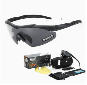 Gafas de Sol DFS20, Gafas Tácticas con Lentes Polarizadas, Unisex, Negras, con Kit de 3 Lentes para Deportes en Todas las Estaciones, Hechas en CN/GUA - Product Image 2