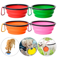 Bol pour animaux de compagnie pour chat et chien bol de nourriture en Silicone extérieur Portable et pliable bol de nourriture d'eau de voyage 350ML mangeoire pour chien