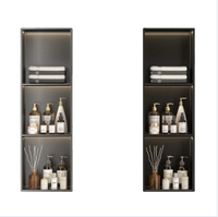 Niche de douche personnalisée pour salle de bain, éclairage LED, étagère encastrée pour salle de bain, niche murale en acier inoxydable pour douche