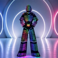 Светодиодный светящийся сценический комплект освещения и костюмы с принтами для выступлений для взрослых – для бальных танцев, косплея, фестивалей и вечеринок