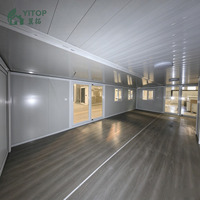 Maison conteneur de 40 pieds extensible à double aile, maisons mobiles 6 chambres, maison modulaire préfabriquée, logement temporaire pour camping extérieur