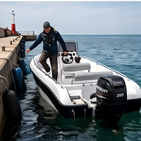Bateau de pêche pour 4 personnes, 4,3 m, Chaser 430, bateau en fibre de verre, 60 CV max, 40 L de carburant, 260 kg, coque en FRP, bateau côtier