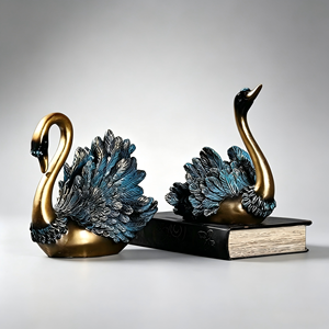 <span class=keywords><strong>D</strong></span>écorations créatives en résine en forme de cygne, style européen et américain, élégantes, pour porte-bouteilles, meubles de maison et meubles TV, cadeau - Product Image 4
