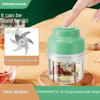 Blender portable électrique alimenté par USB, mini presse-ail, mélangeur automatique, éplucheur d'ail, broyeur, hachoir, robot culinaire