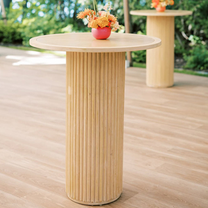 Mesa de <span class=keywords><strong>Bar</strong></span> Redonda de Madera Estilo Nórdico Vintage para 6 Personas, Ideal para Bodas, Bistro, Eventos y Fiestas - Product Image 1