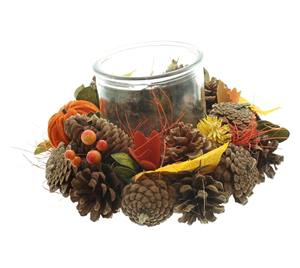 Décorations de Noël faites à la main par une usine BSCI, décorations de table en forme de cône de pin, porte-bougie en verre pour bougie chauffe-plat, porte-bougie de Noël personnalisé - Product Image 4