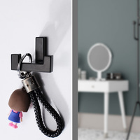 Porte-manteau mural noir en zinc pour entrée, couloir, avec vis de fixation, pièce unique, pour murs, armoires et placards à chaussures