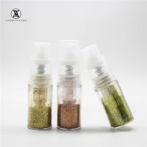 Cosmetic Empty Bottle Empty 14ml Plastic Small Portable Cosmetic Body Round Pump Transparent Nail Glitter Spray Bottle