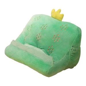 Support de tablette triangulaire en peluche douce pour la maison et les voyages, avec poches de rangement, idéal comme cadeau d'anniversaire ou de fêtes - Product Image 1