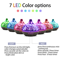 TUYA-Diffuseur d'arômes 3D en verre d'huiles essentielles, petits appareils intelligents avec 7 LED changeantes en option pour humidificateur silencieux de chambre à coucher