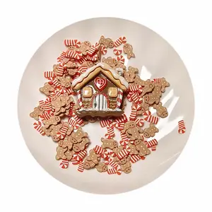 Balçık kiti DIY aksesuarları noel tema karışık Polycmer kil dilimleri reçine Charms şeker Cand gingerchristmas noel evi