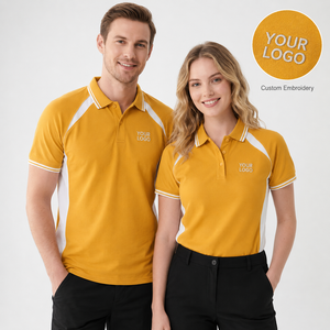 Polo Personalizado con Logotipo Bordado, Uniforme de Equipo Unisex, Camisa con Panel en Contraste, Ropa de Trabajo Corporativa OEM - Product Image 1
