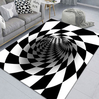 Tapis 3d antidérapant, décoration de maison, tapis visuel Vortex, Illusion d'optique géométrique