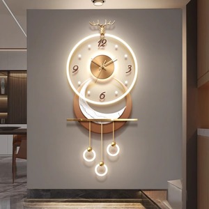 Cuadro Decorativo Moderno para Sala de Estar o Galería, 40*95CM, Pintura de Porcelana de Cristal, Reloj de Pared Artístico - Product Image 1