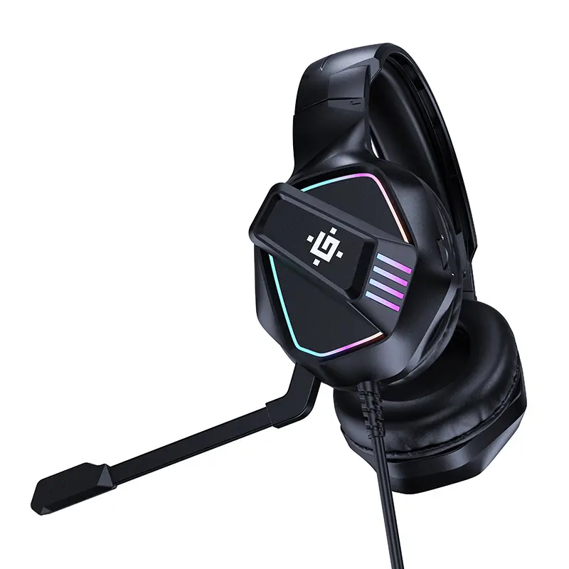 E24H86 Casque de jeu avec microphone, casque de jeu arc-en-ciel RVB filaire pour PS4/PS5/MAC/XBOX/ordinateur portable