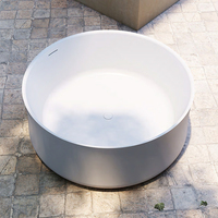 Vente directe d'usine, baignoire circulaire indépendante, matériau acrylique blanc, baignoire de style japonais adaptée aux hôtels
