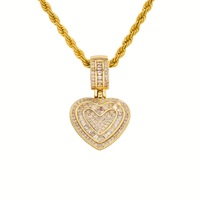 Collier pendentif amour en laiton plaqué or 18 carats Xunyu Classic avec chaîne de pull pour cadeau unisexe