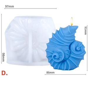 Molde de silicona para velas con forma de concha, 4 estilos, para velas aromáticas, jabón, yeso, resina, decoración del hogar, venta al por mayor - Product Image 6