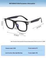 2258 Nuevas Gafas Ópticas de Montura Cuadrada Vintage, Montura Completa, de Alta Gama, Moda Sencilla, Anti Luz Azul, para Hombre, Venta al Por Mayor