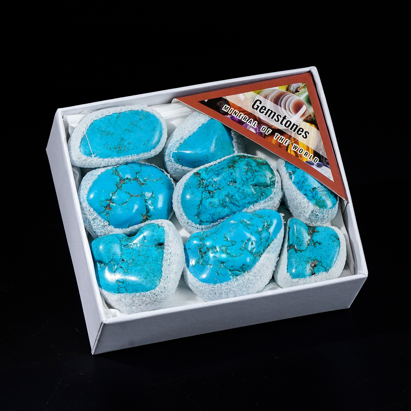 Piccola confezione regalo bianca: pino popcorn blu