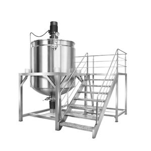 Équipement de mélange et d'émulsification pour savon liquide, crème et autres produits, avec cuve homogénéisatrice à fond sous vide, disponible en 500L, 1000L et 100 Litres - Product Image 3