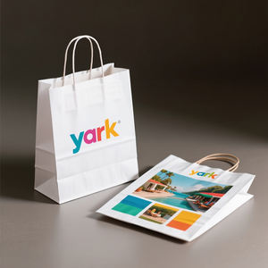 Bolsas de Papel Ecológicas Personalizables y Reciclables de Varios Tamaños, Bolsa de Papel Blanca para Empaquetado Minorista - Product Image 1