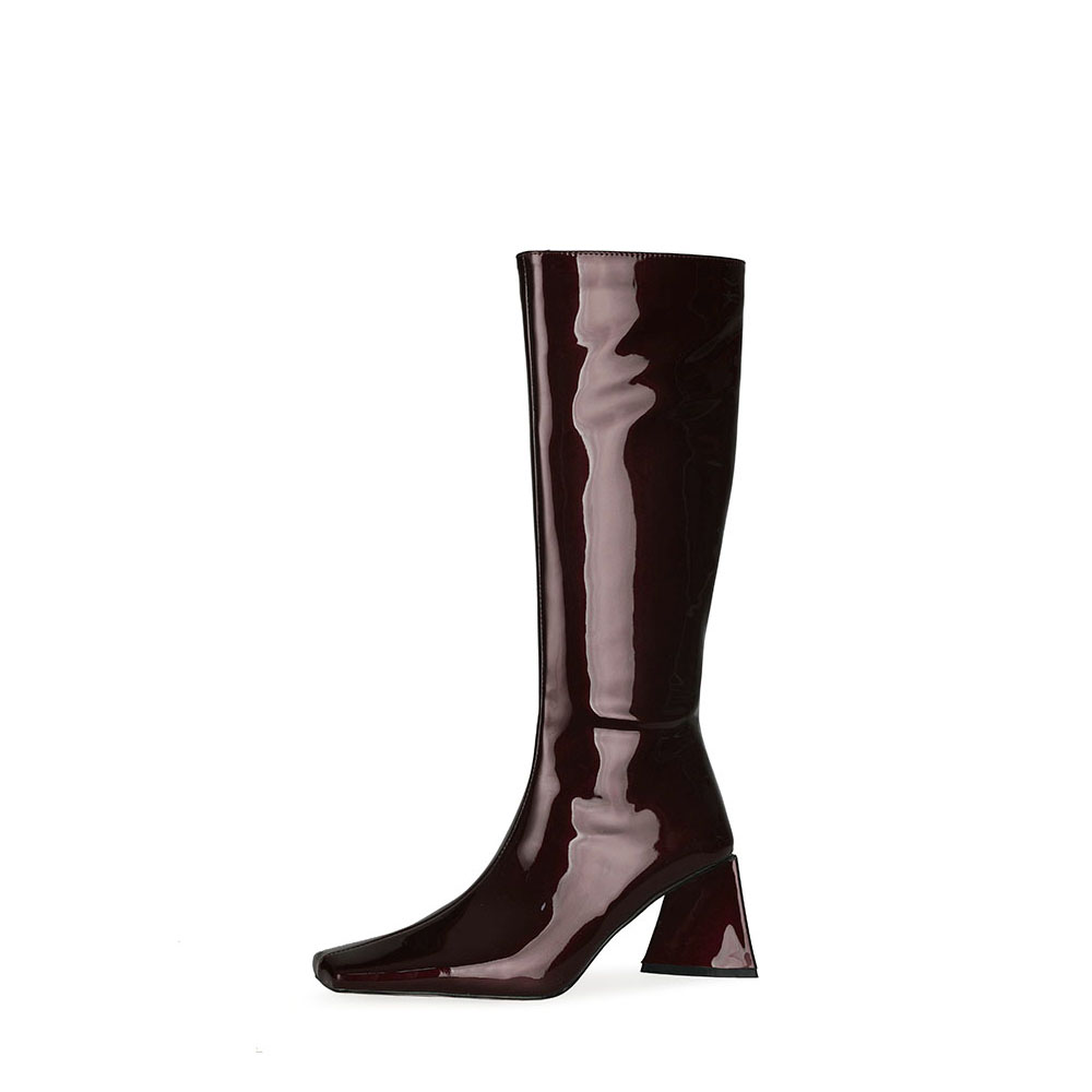 Botines color vino tinto para mujer - Botines Negros