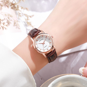 Relojes de Cuarzo de Estilo Ejecutivo para Uso Diario, Resistentes al Agua, para Hombre y Mujer, con Correa de Cuero Redonda Simple, Diseño de Cronógrafo - Product Image 5
