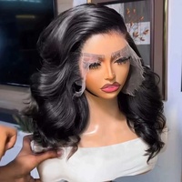 Perruque en cheveux humains vierges indiens bruts, avec dentelle HD, cuticules alignées, sans colle, frontale en dentelle HD, ondulations naturelles, avec baby hair