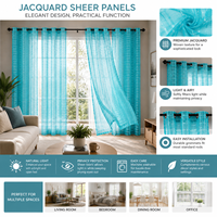 Meilleures ventes aux États-Unis : Ensemble de 2 panneaux de voile jacquard uni, à œillets, respectueux des animaux domestiques, pour fenêtre