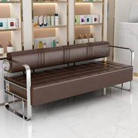 Fauteuil d'attente pour salon de coiffure d'influenceurs, zone de repos pour salon de coiffure et de manucure, banc en acier inoxydable de luxe léger