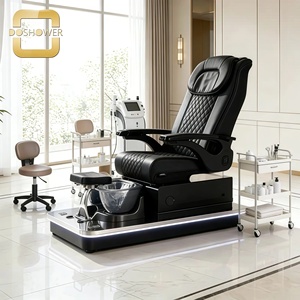 Station de pédicure professionnelle avec bain de pieds transparent et fauteuil de pédicure inclinable et massant, fauteuil de pédicure sans tuyauterie - Product Image 3