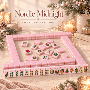 Jeu de Mahjong en Acrylique Rose de Noël, 160 Pièces, Design Original, Tuiles Colorées avec 36 Gravures en Relief, Idéal pour les Réunions de Club - Product Image 1