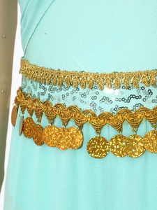 Trajes de Danza del Vientre para Niñas, Malla con Monedas Doradas, Ropa de Danza Árabe Profesional para Niños, Conjunto de Pantalones Harem de Manga Larga Estilo Bollywood, Personalizado - Product Image 5
