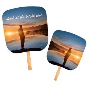 Promotion Company Activity Gift Custom Double Sided Full Color Logo Printed Wooden Handle Paper Fan Sublimation Churchfan Fan - Product Image 4