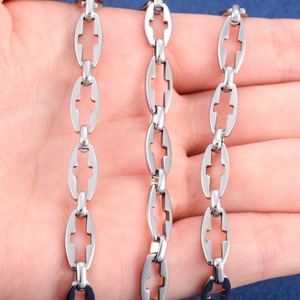 Collier vintage ajouré en forme de croix, chaîne à maillons en acier inoxydable pour femmes et hommes, couleur argent, ras-du-cou, bijoux en métal - Product Image 6