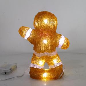 Adornos Navideños Innovadores de Hombre de Jengibre, Luces LED Acrílicas Blancas Frías, Alimentadas por Batería, Certificación CE RoHS, Clasificación IP20 - Product Image 2