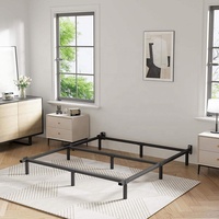 Cadre de lit en métal moderne à hauteur réglable 180*200cm pour matelas Queen, assemblage facile pour une utilisation en chambre