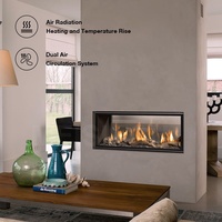 Cheminée à gaz moderne de luxe MEISU.CH personnalisable pour intérieur, foyer propane double face, insert de cheminée moderne