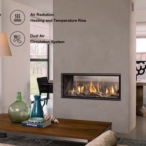 MEISU.CH Quemadores Personalizables, <span class=keywords><strong>Estufa</strong></span> de Interior de Lujo, Chimenea Moderna de Propano de Doble Cara, Chimenea de Gas Moderna - Product Image 2
