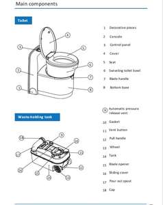 Offre Spéciale – Toilettes à cassette électriques W5000 avec réservoir de vidange de 17,2 L en résine ABS – Accessoires <span class=keywords><strong>pour</strong></span> <span class=keywords><strong>camping</strong></span>-<span class=keywords><strong>car</strong></span> et motorhome – 577x355x538mm - Product Image 6