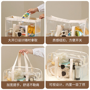 Large Capacity Transparent PVC Swim Bag With Zipper Handle Waterproof Foldable Beach Storage Bag For Trip - Product Image 4