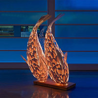 Lampe LED en bois pour décoration intérieure, luminaire décoratif d'intérieur, idéal pour un grand hôtel, un hall, des escaliers, des poissons