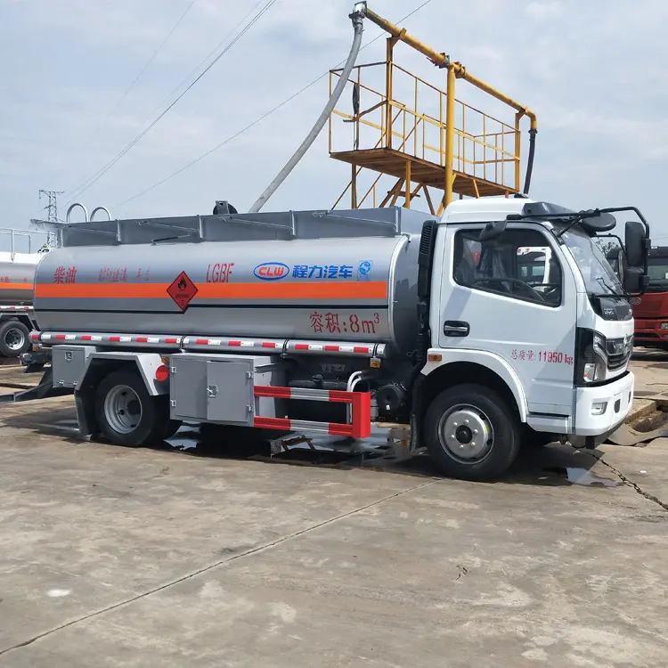 รถบรรทุกน้ำมัน8ตัน Dongfeng 10000ลิตร4*2ขนส่งน้ำมันดีเซลและเบนซิน